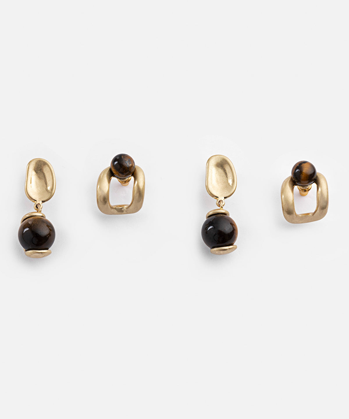 Earrings set with contrasting stones
