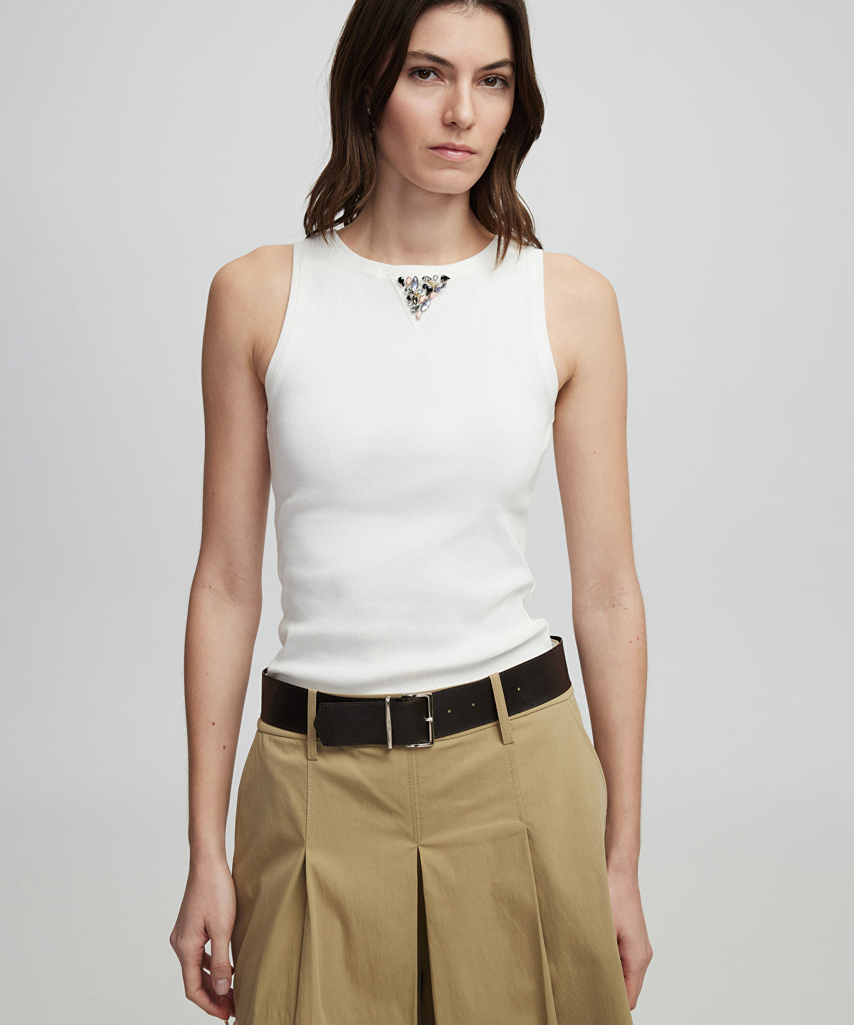 T-shirt with stone embellishments