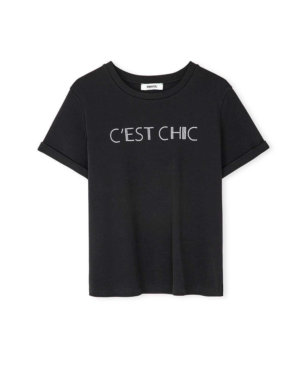 Slogan Embroidered T-Shirt