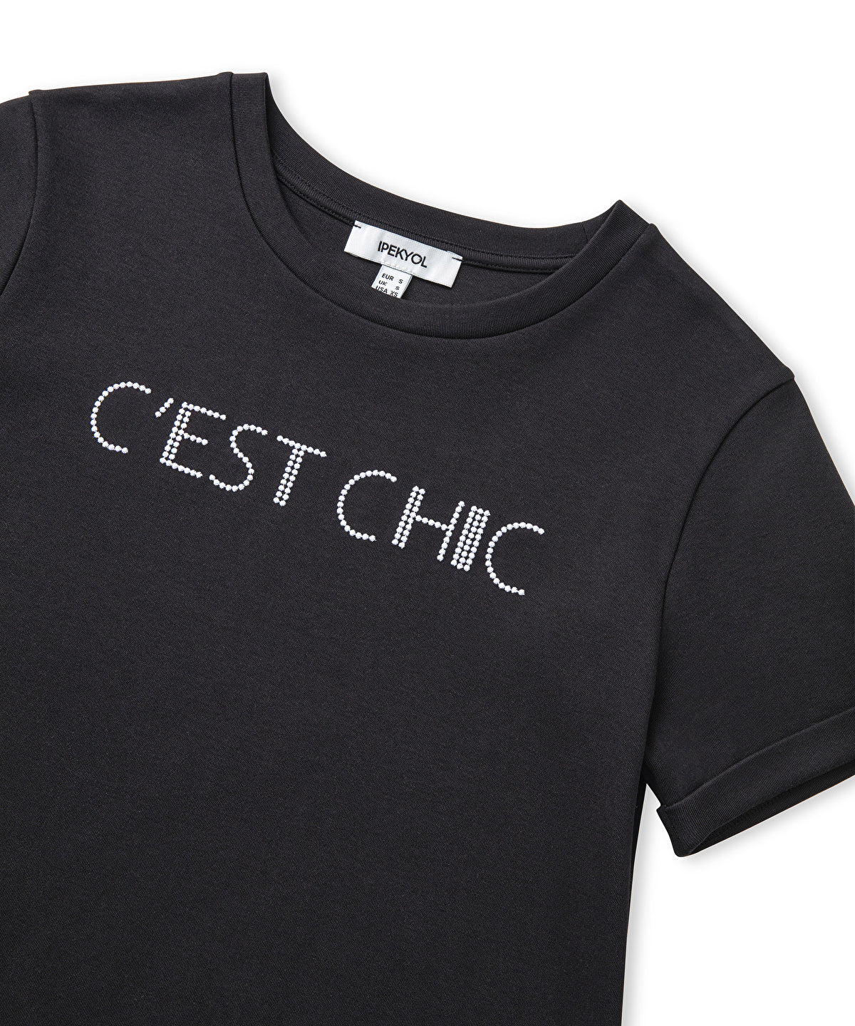 Slogan Embroidered T-Shirt