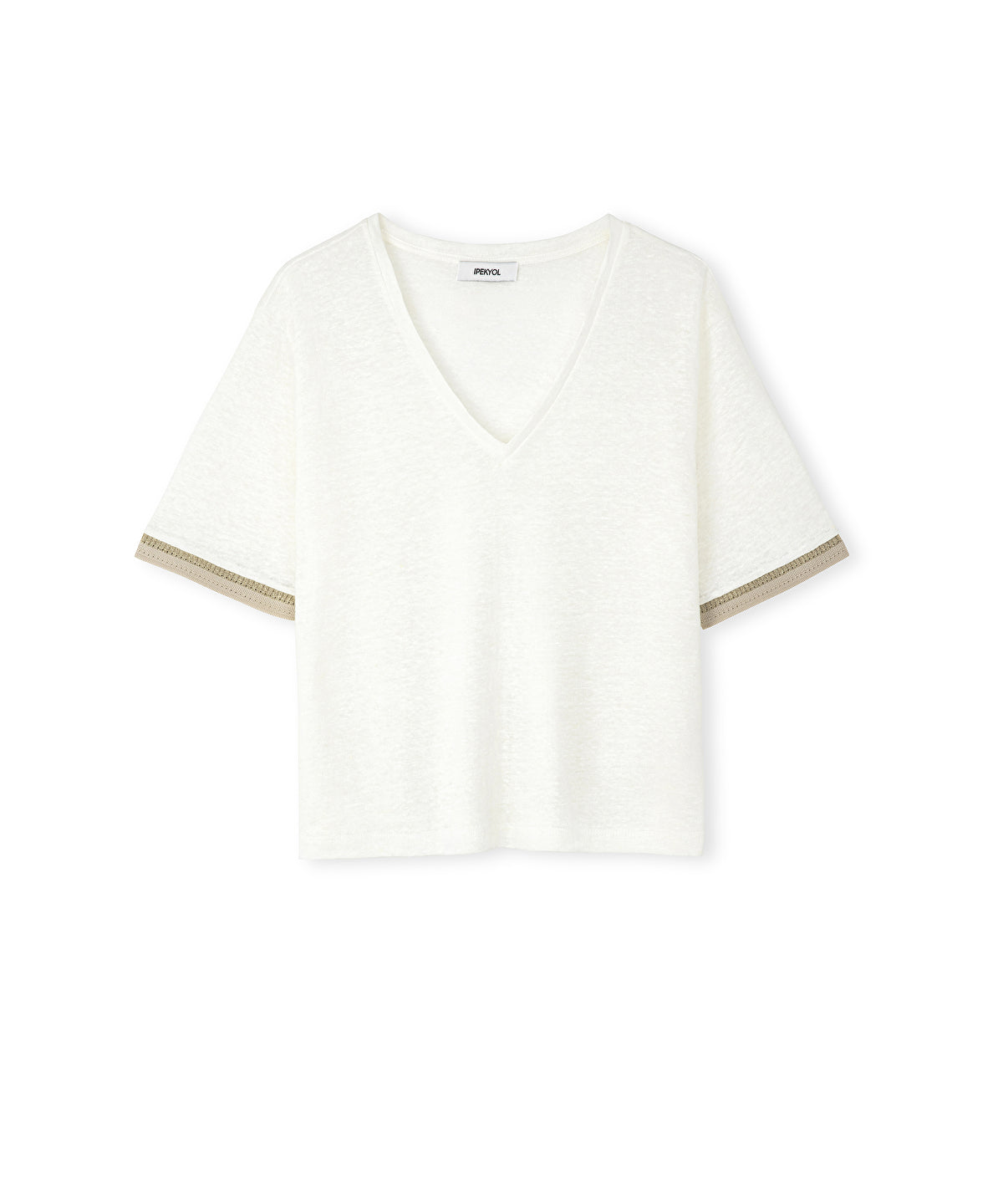 V Neck Linen T-Shirt