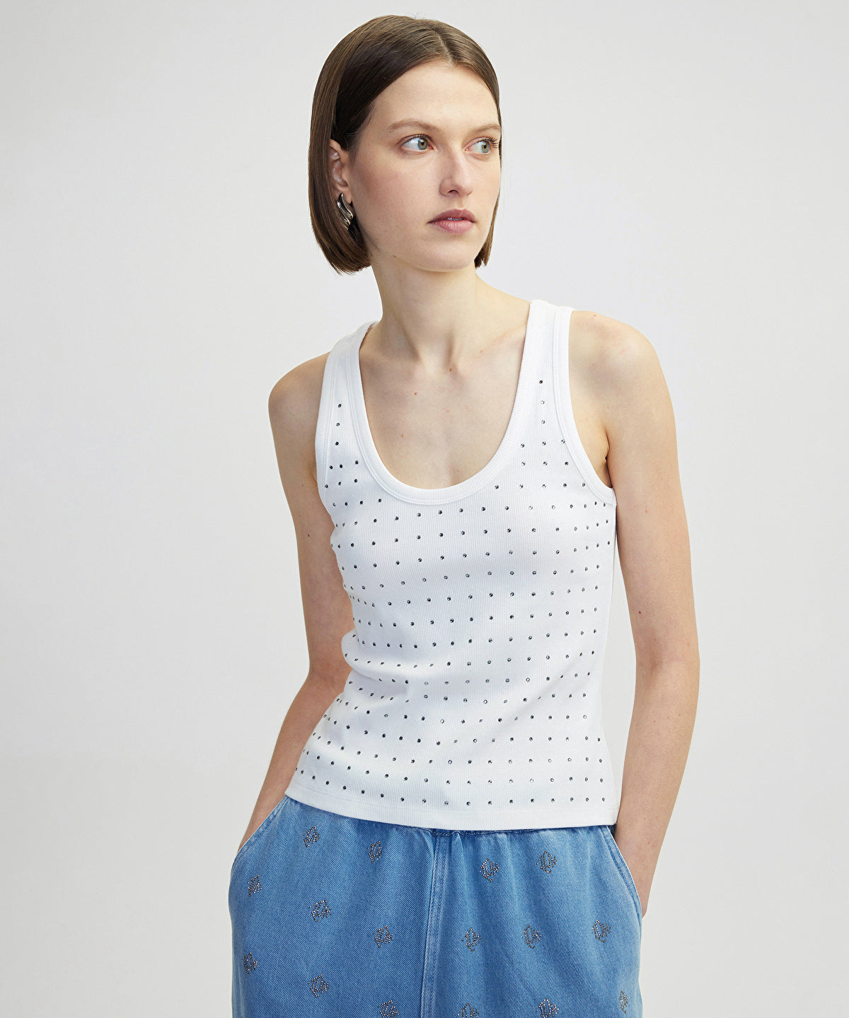 Rhinestoned Tank Top