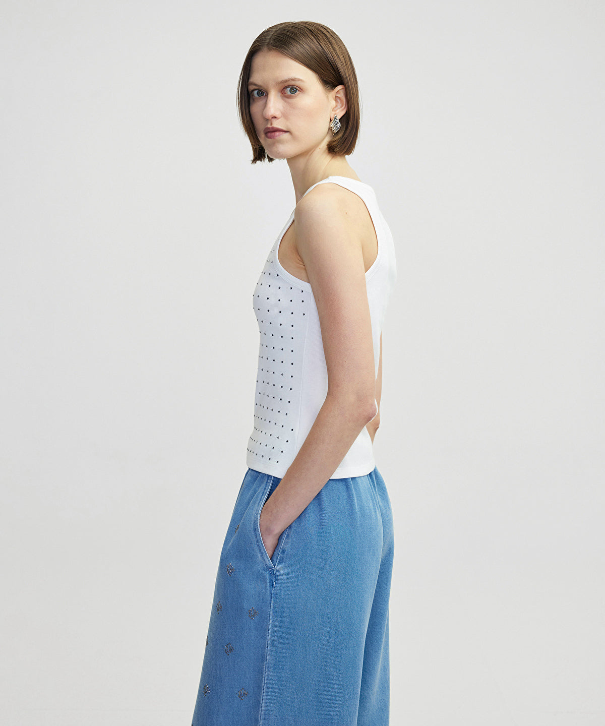 Rhinestoned Tank Top