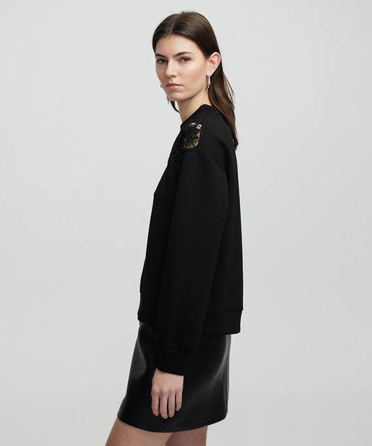 Embroidered Cut-Out Sweatshirt