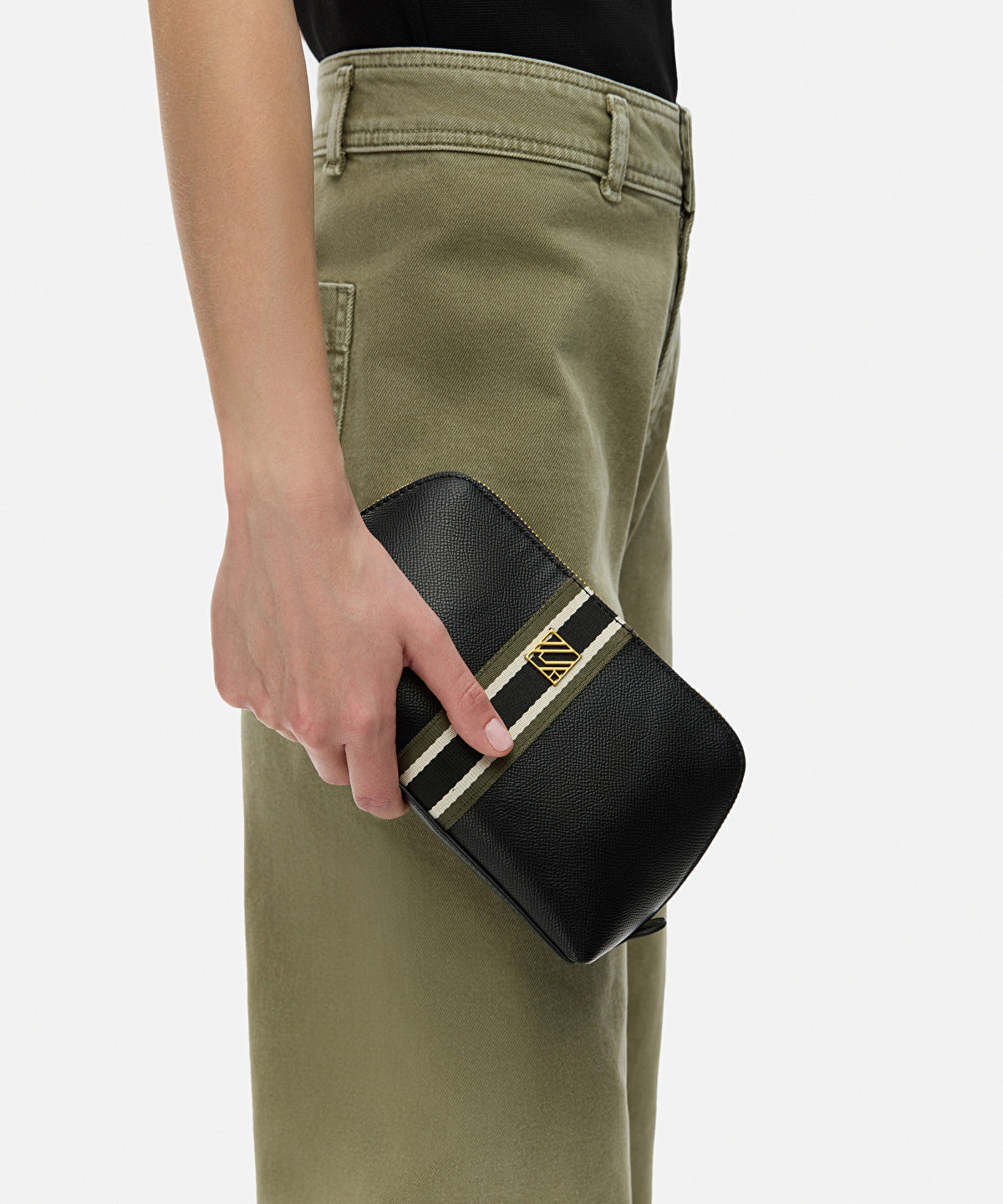 Zoomed Grosgrain Stripe Cosmetic Bag