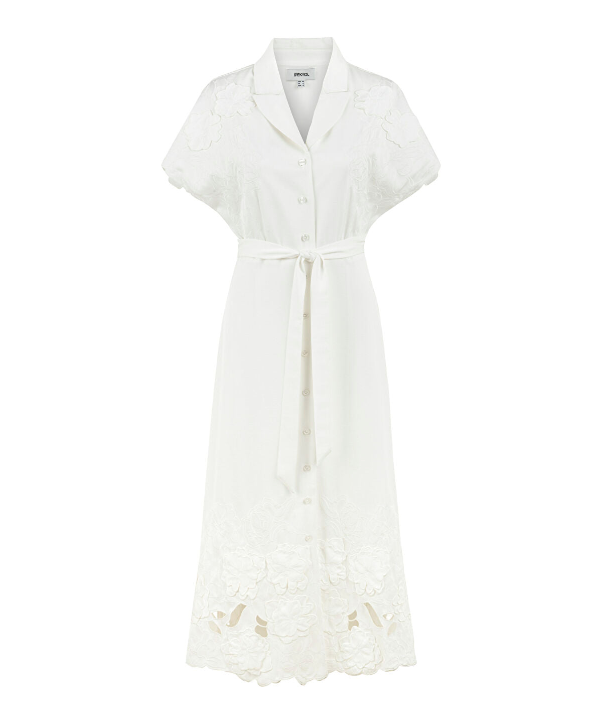 Shirt Dress with Floral Applique