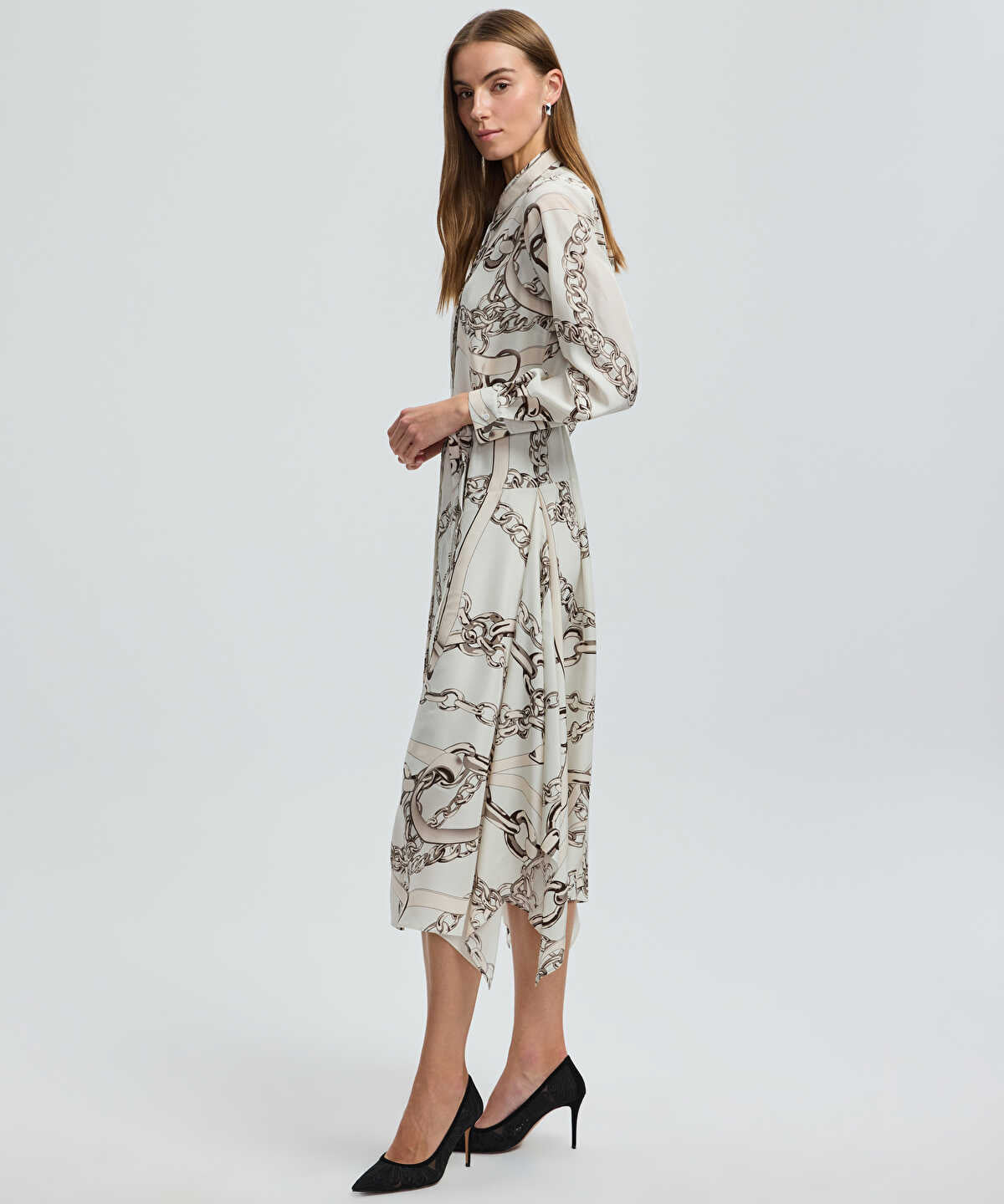 Printed Midi Shirt Dress