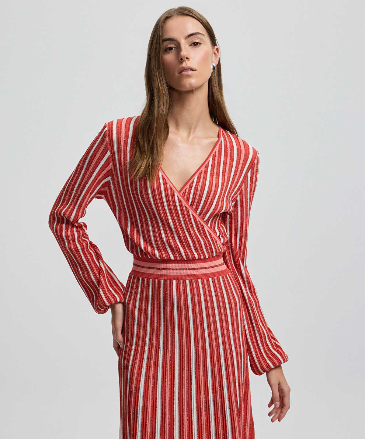 Lurex Thread Wrap Dress