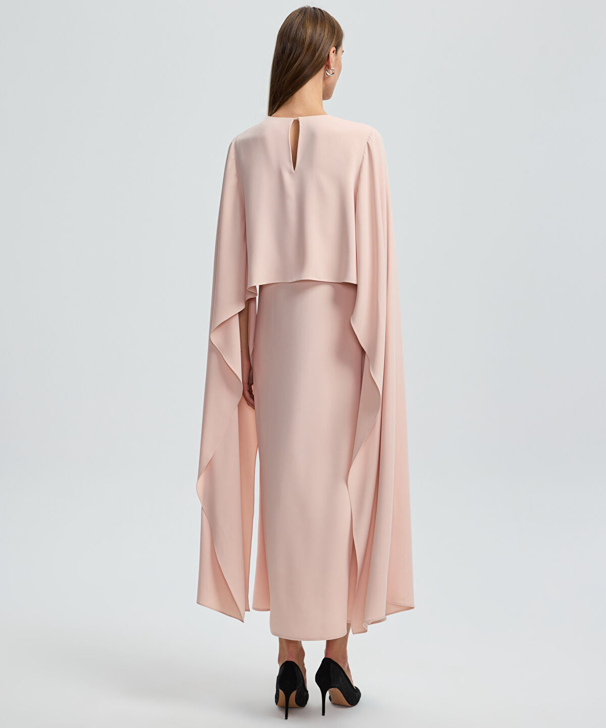 Cape-Effect Layered Dress