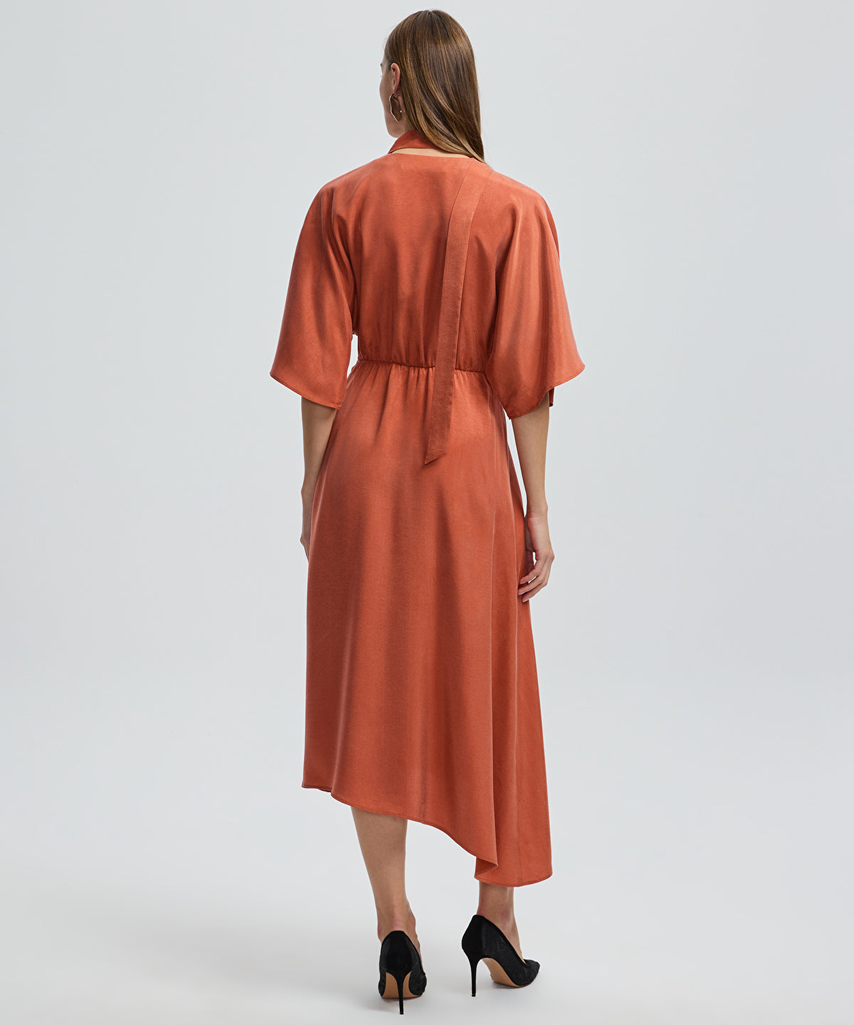 Midi Dress with Embellished Scarf