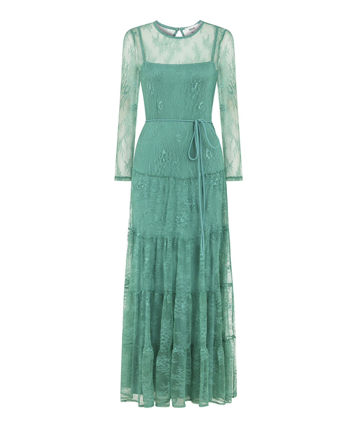 Lace Dress with Tiered Skirt