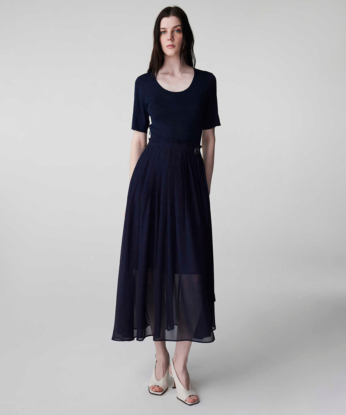 Belted Combination Dress
