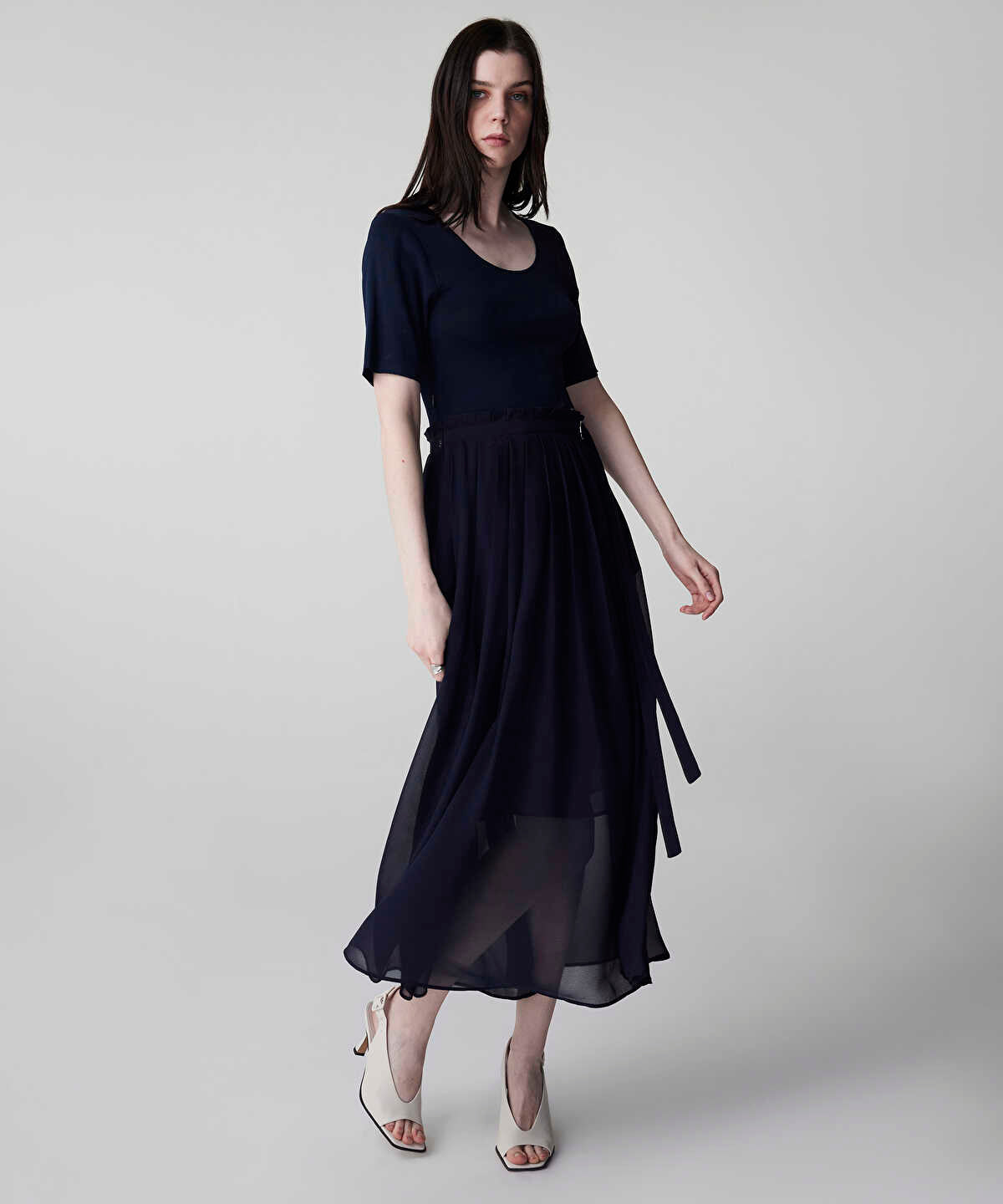 Belted Combination Dress