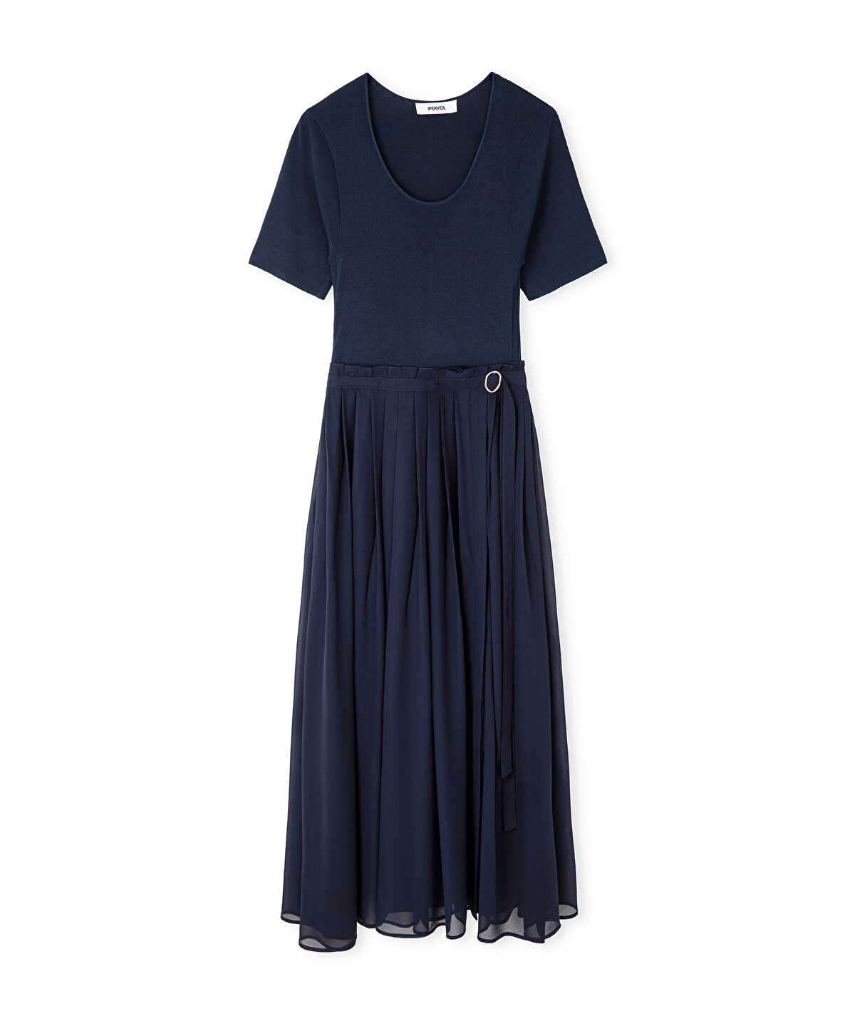 Belted Combination Dress