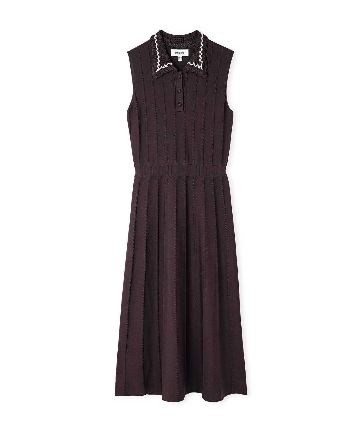 Contrast Collar Knit Dress