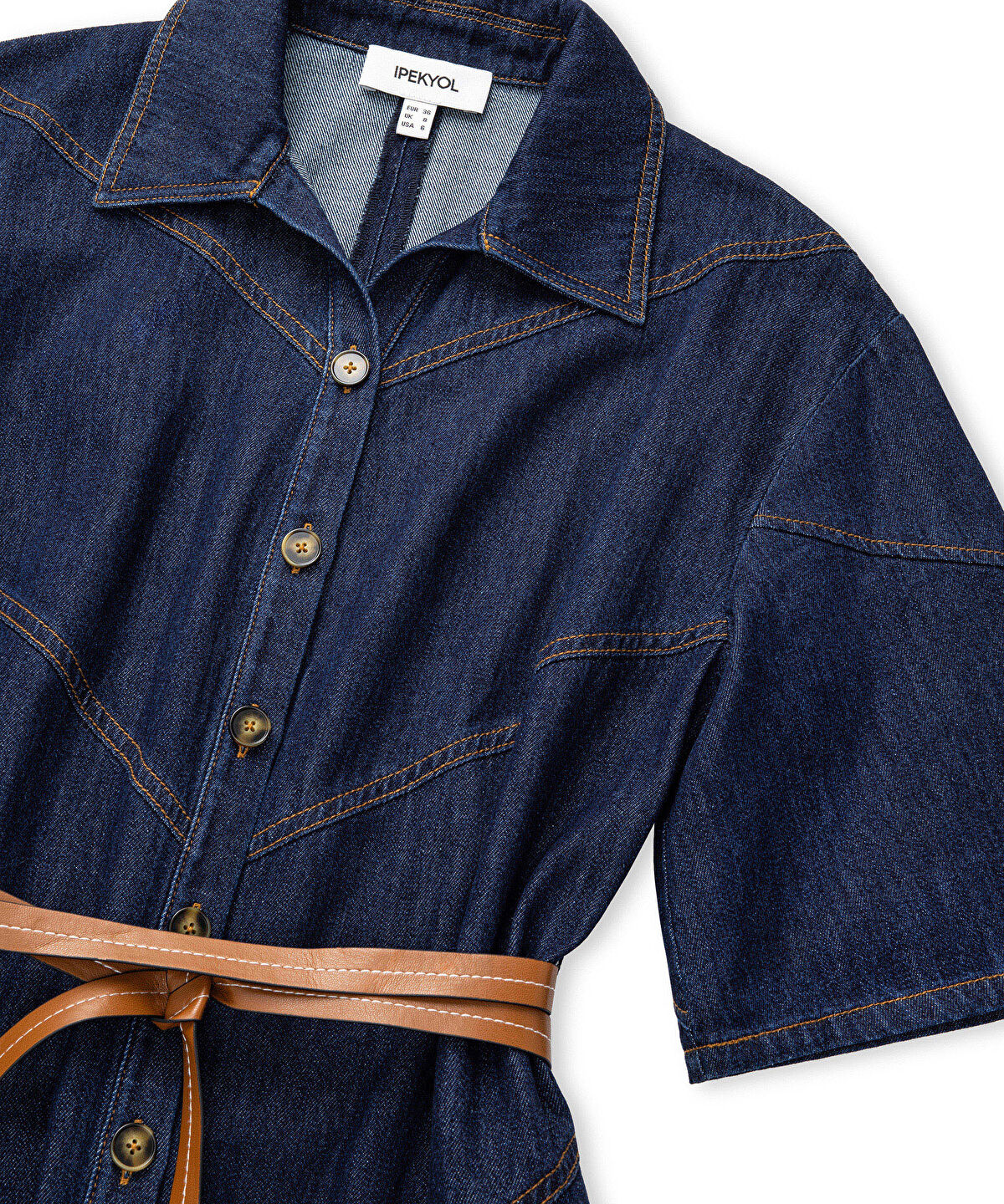 Belted Denim Dress