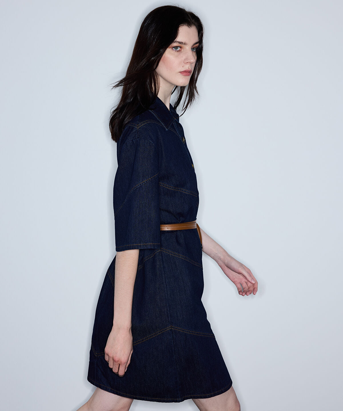 Belted Denim Dress