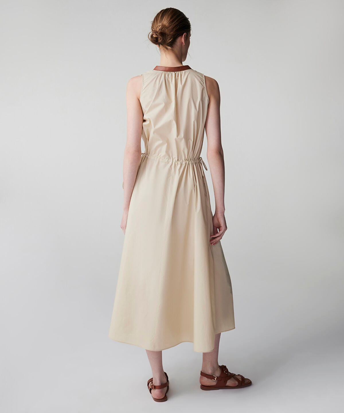 Adjustable Waist Poplin Dress