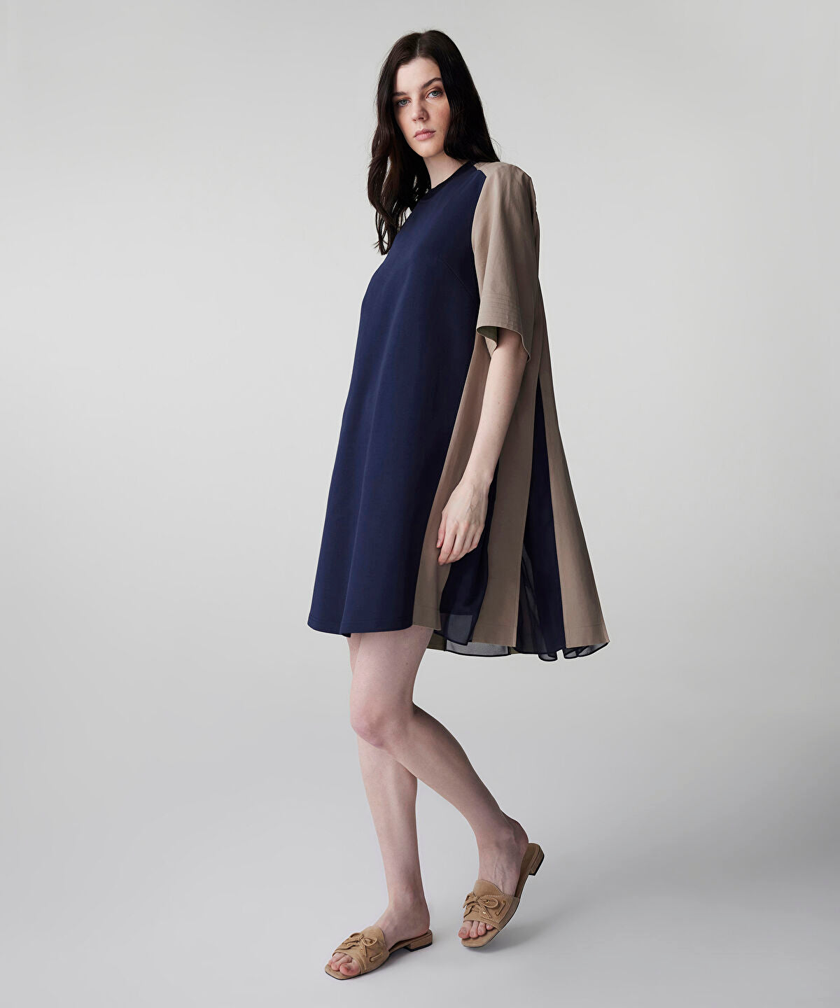Color-Block Mixed Dress
