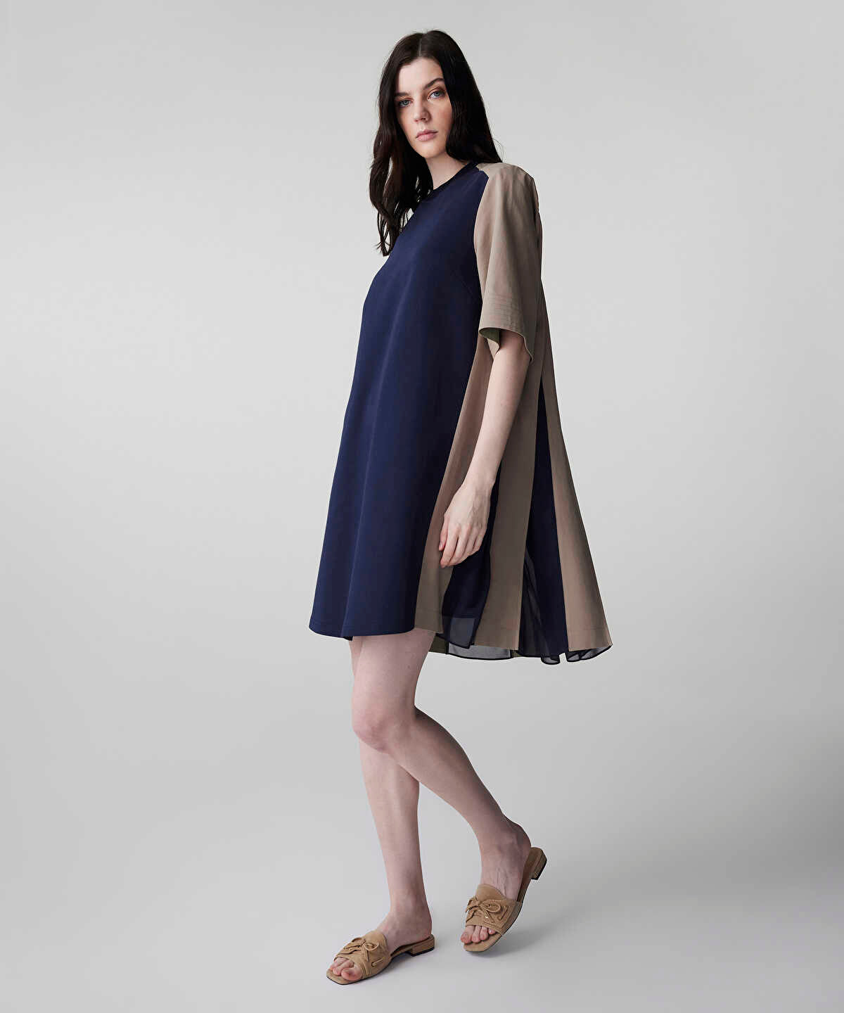 Color-Block Mixed Dress