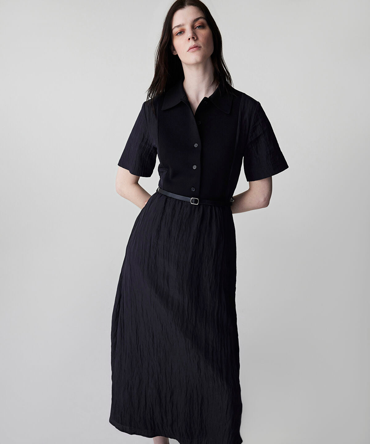 Belted Combination Dress
