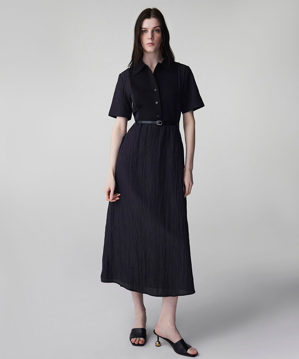 Belted Combination Dress