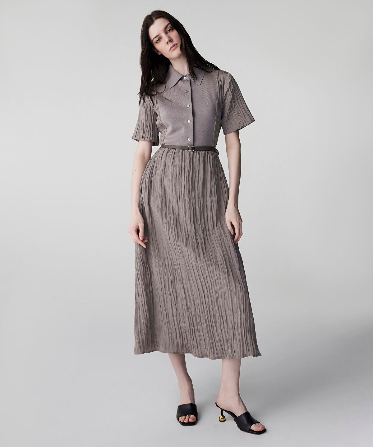 Belted Combination Dress