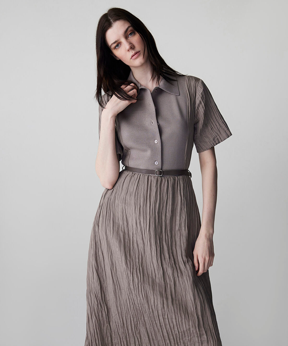 Belted Combination Dress