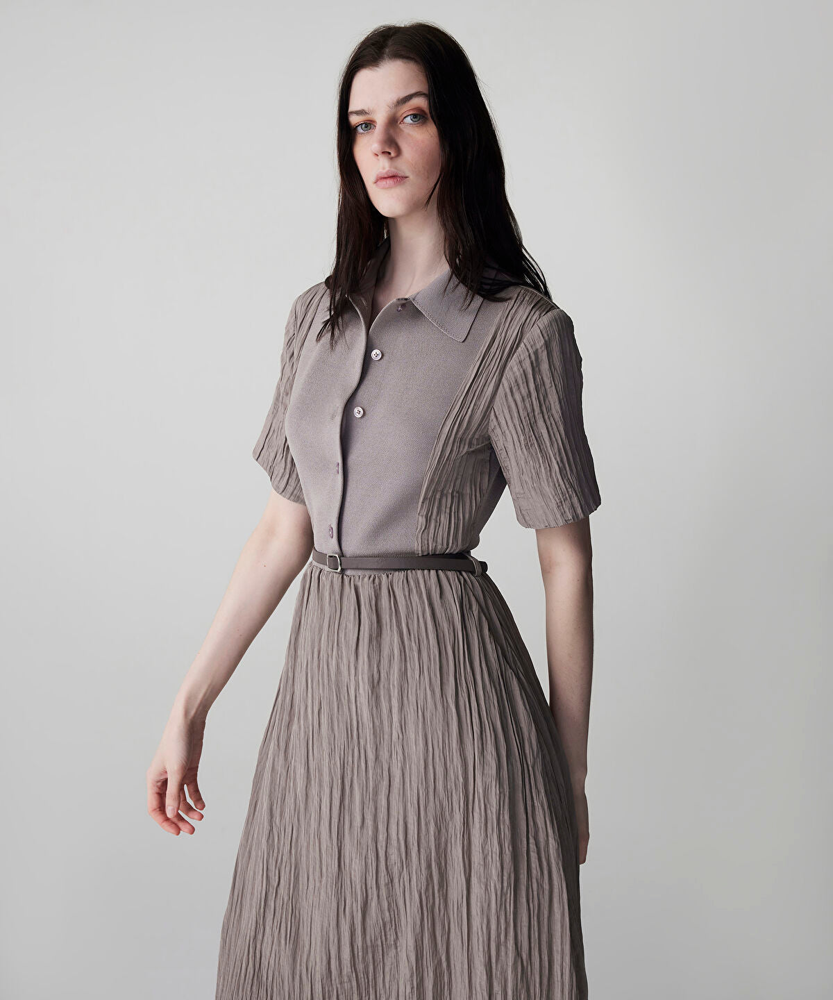 Belted Combination Dress