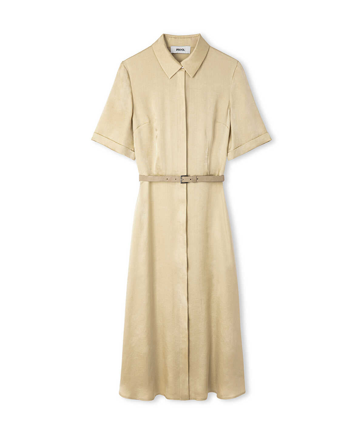 Belted Cupro Dress