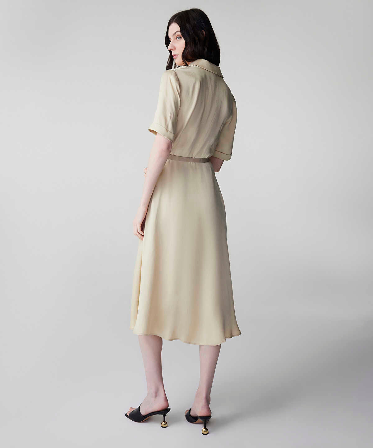 Belted Cupro Dress