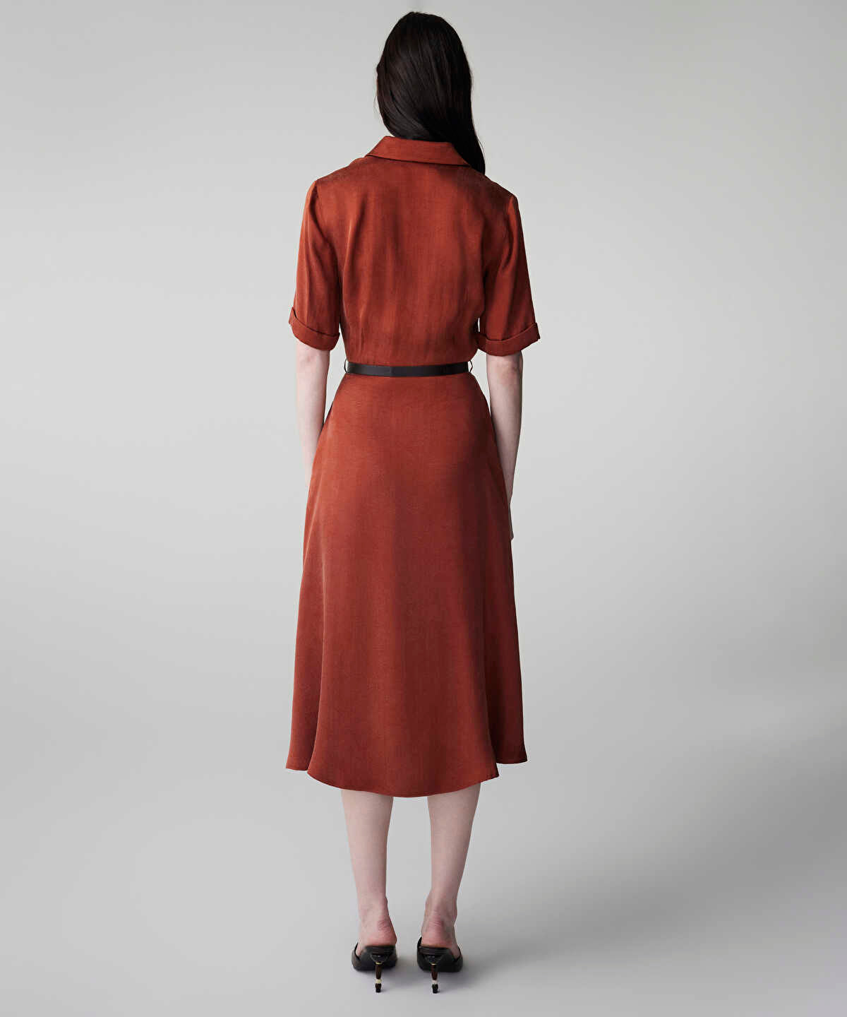 Belted Cupro Dress