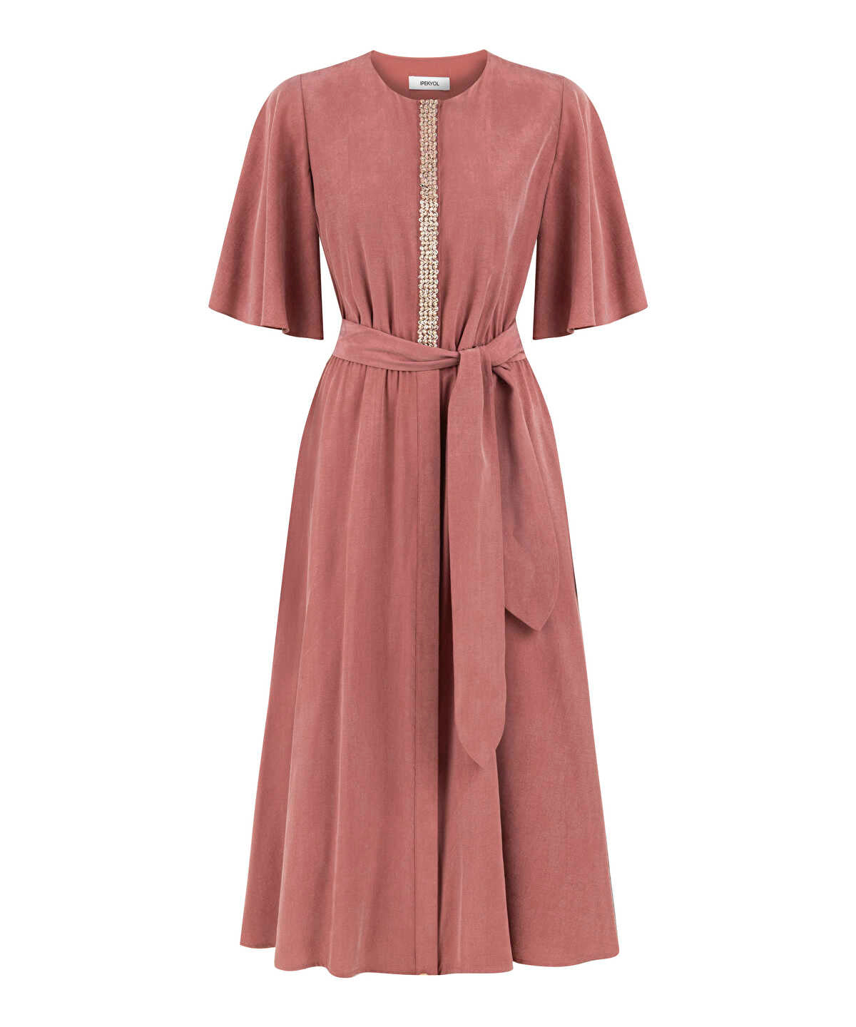 Embroidered Cupro Dress