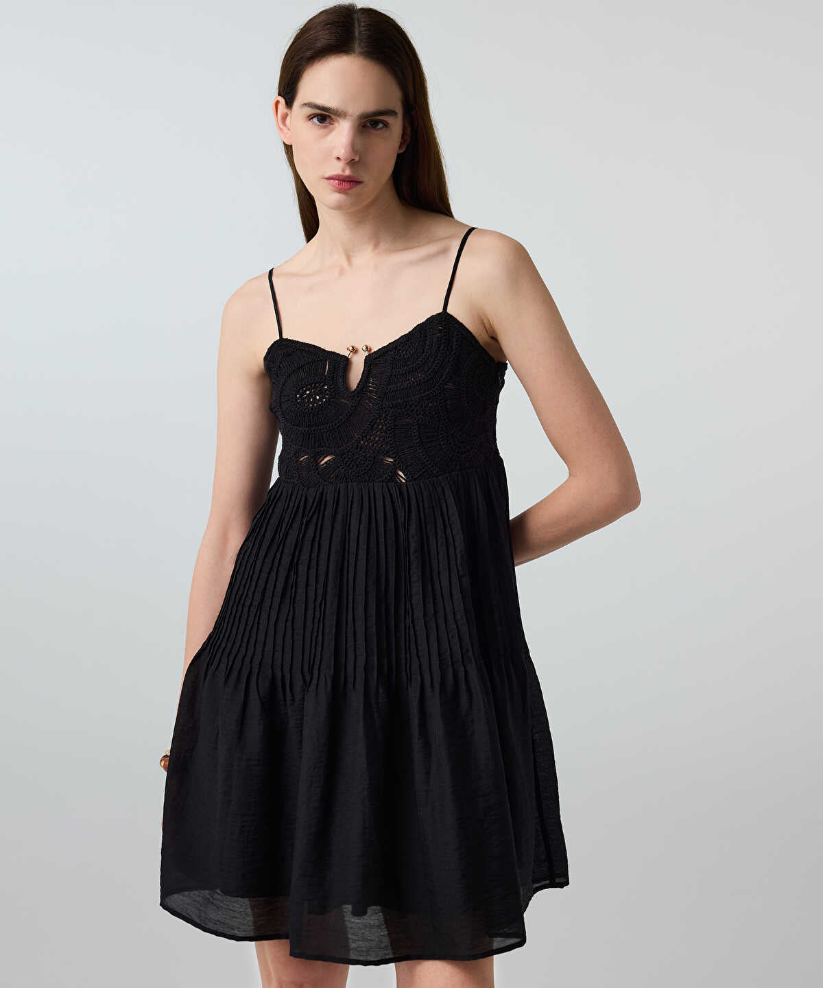 Crochet-Panel Dress
