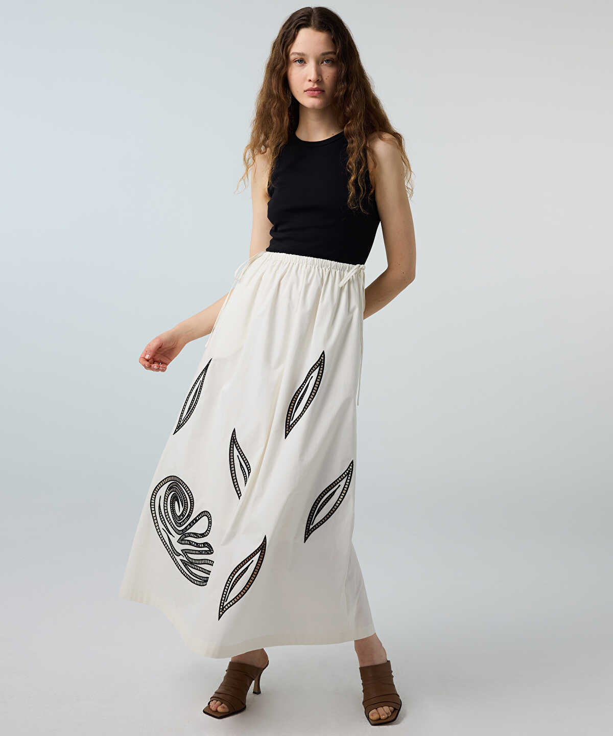 Mixed-Media Embroidered Dress