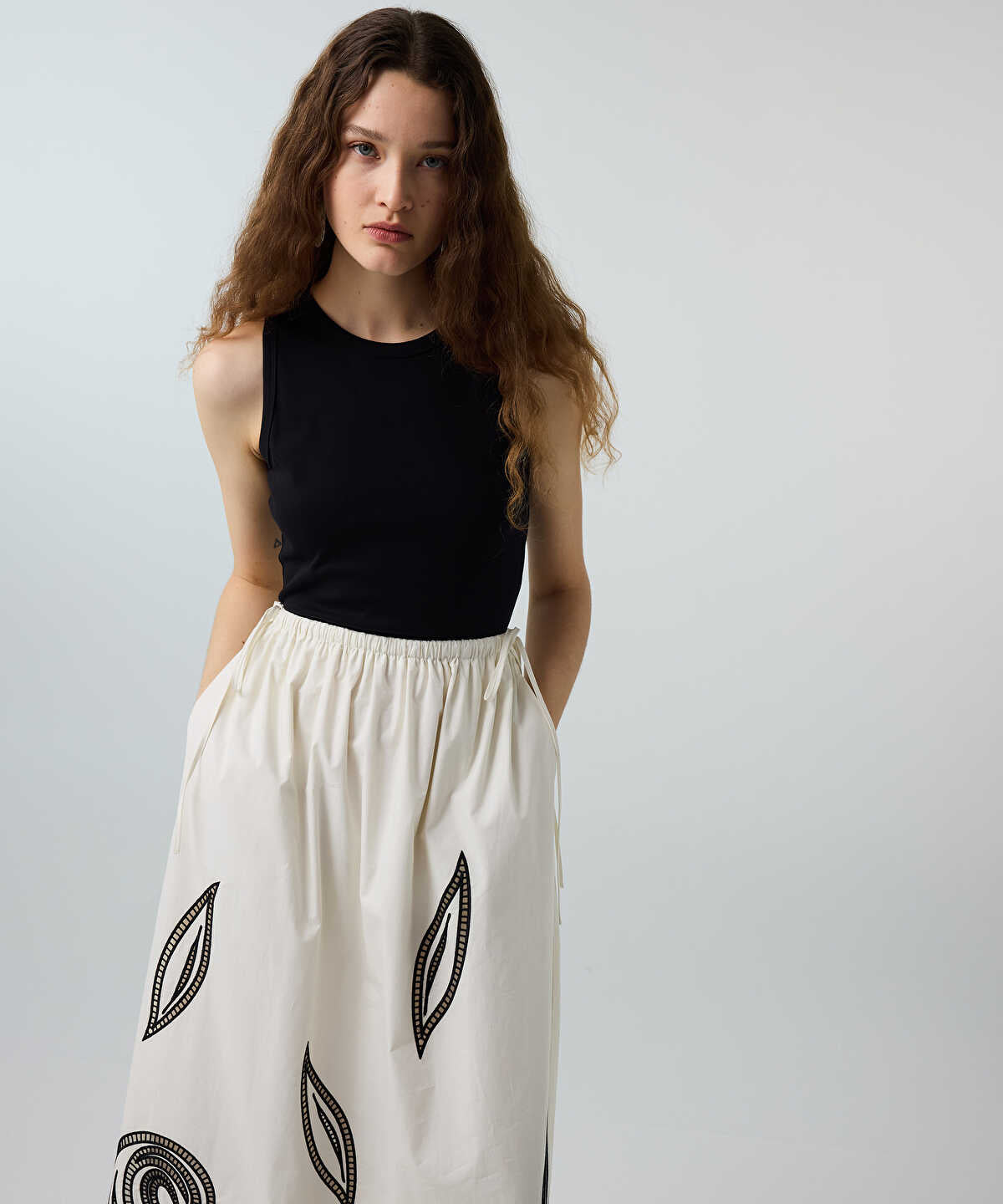Mixed-Media Embroidered Dress