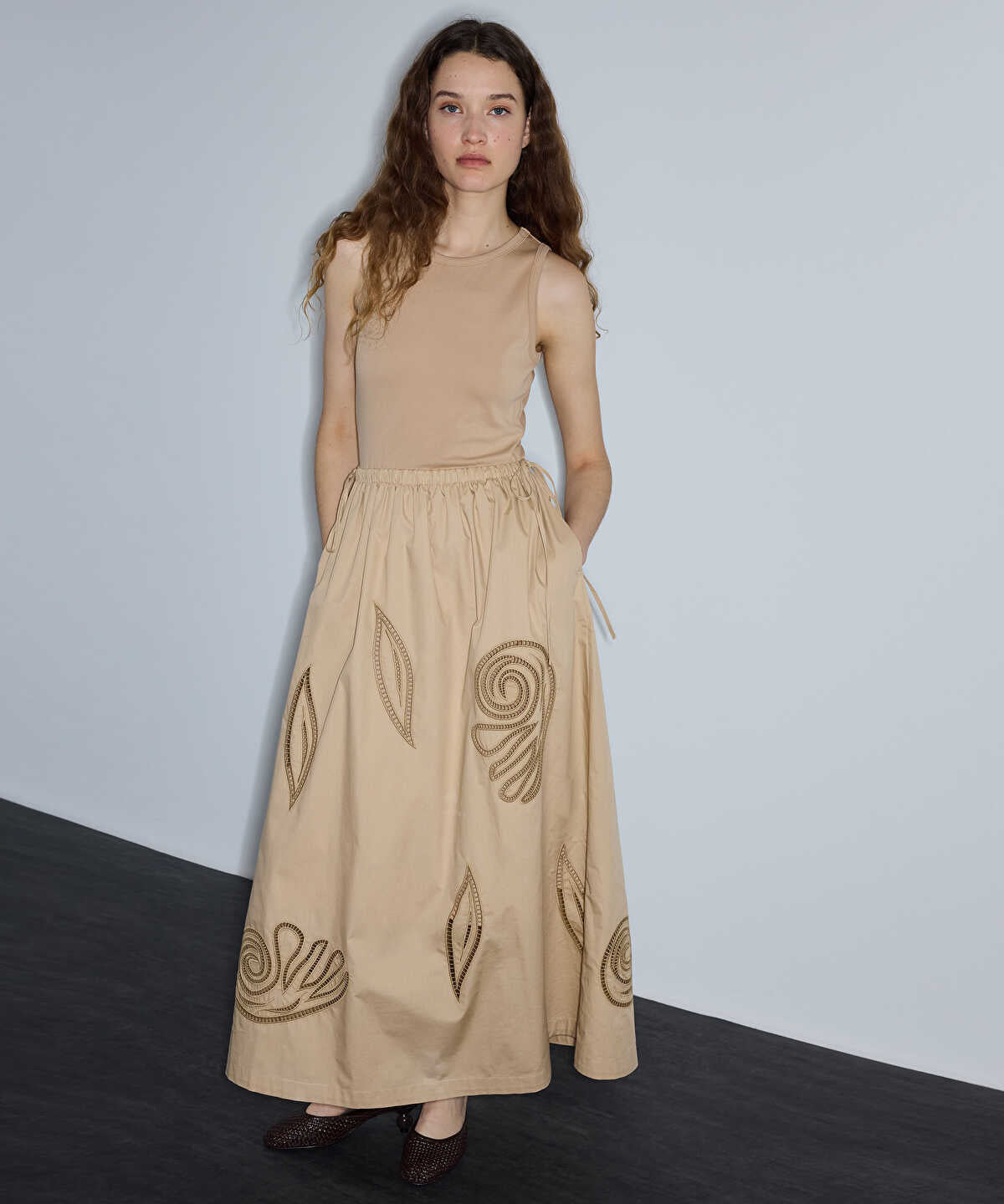 Mixed-Media Embroidered Dress