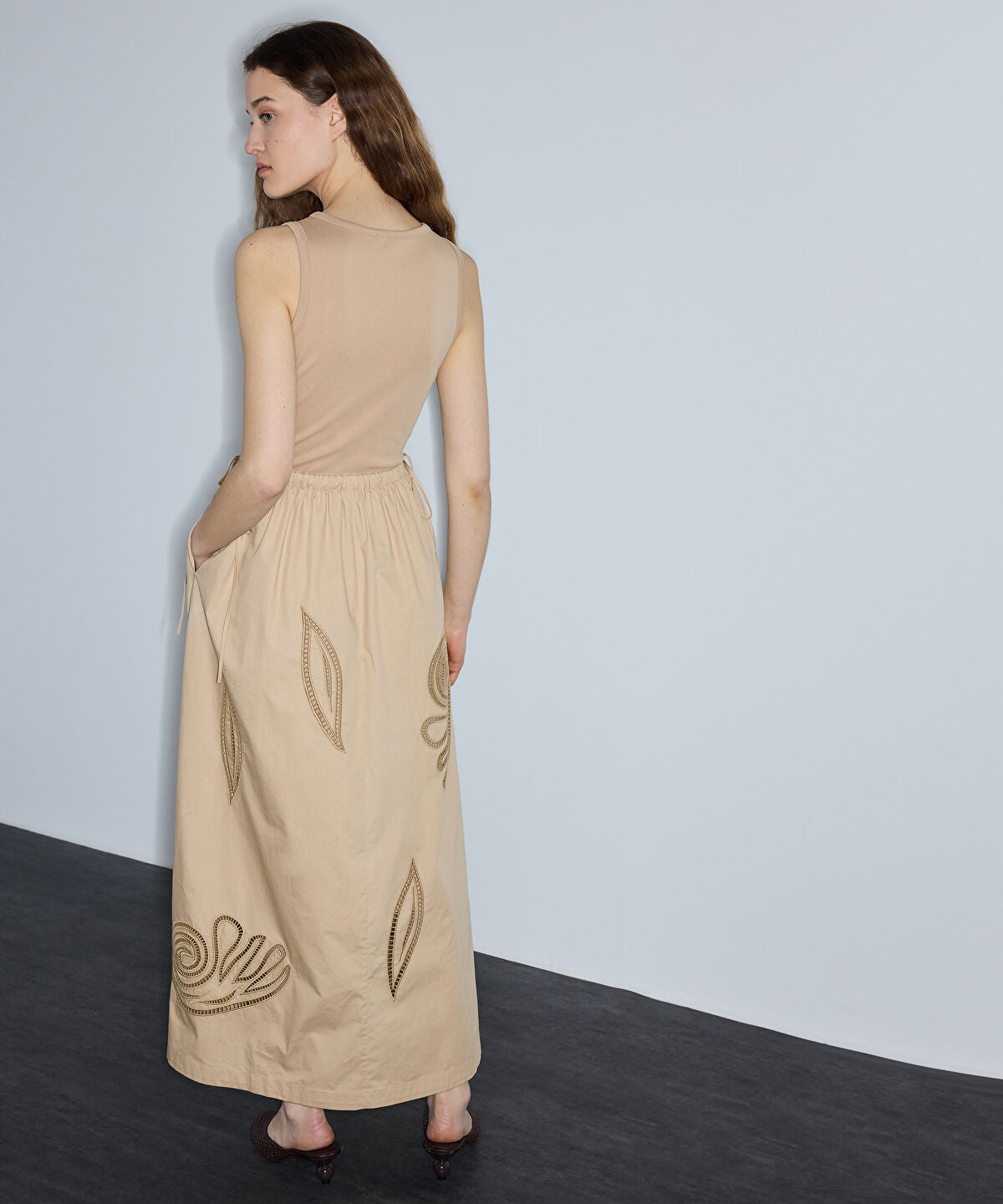 Mixed-Media Embroidered Dress