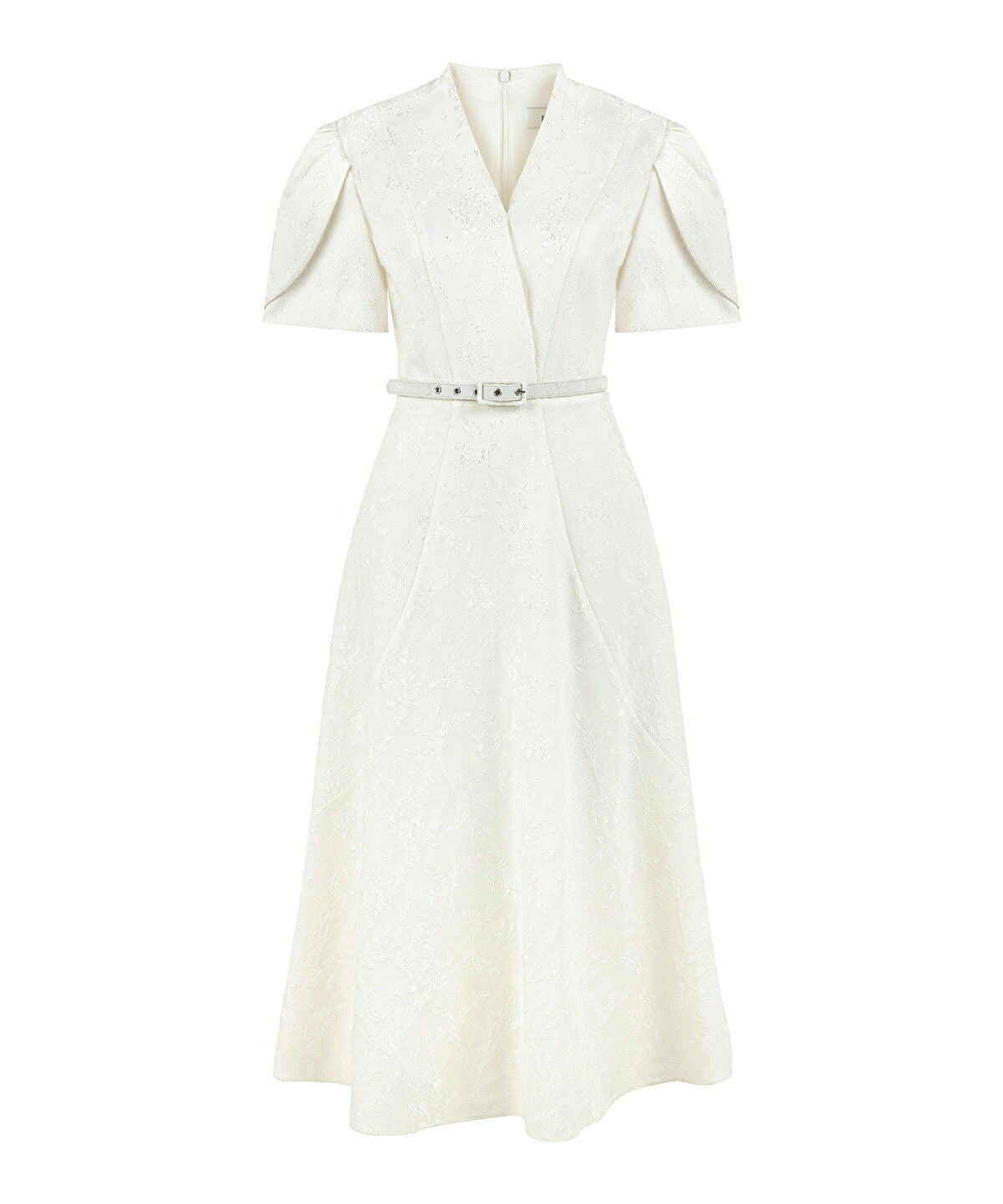 V-Neck Jacquard Dress