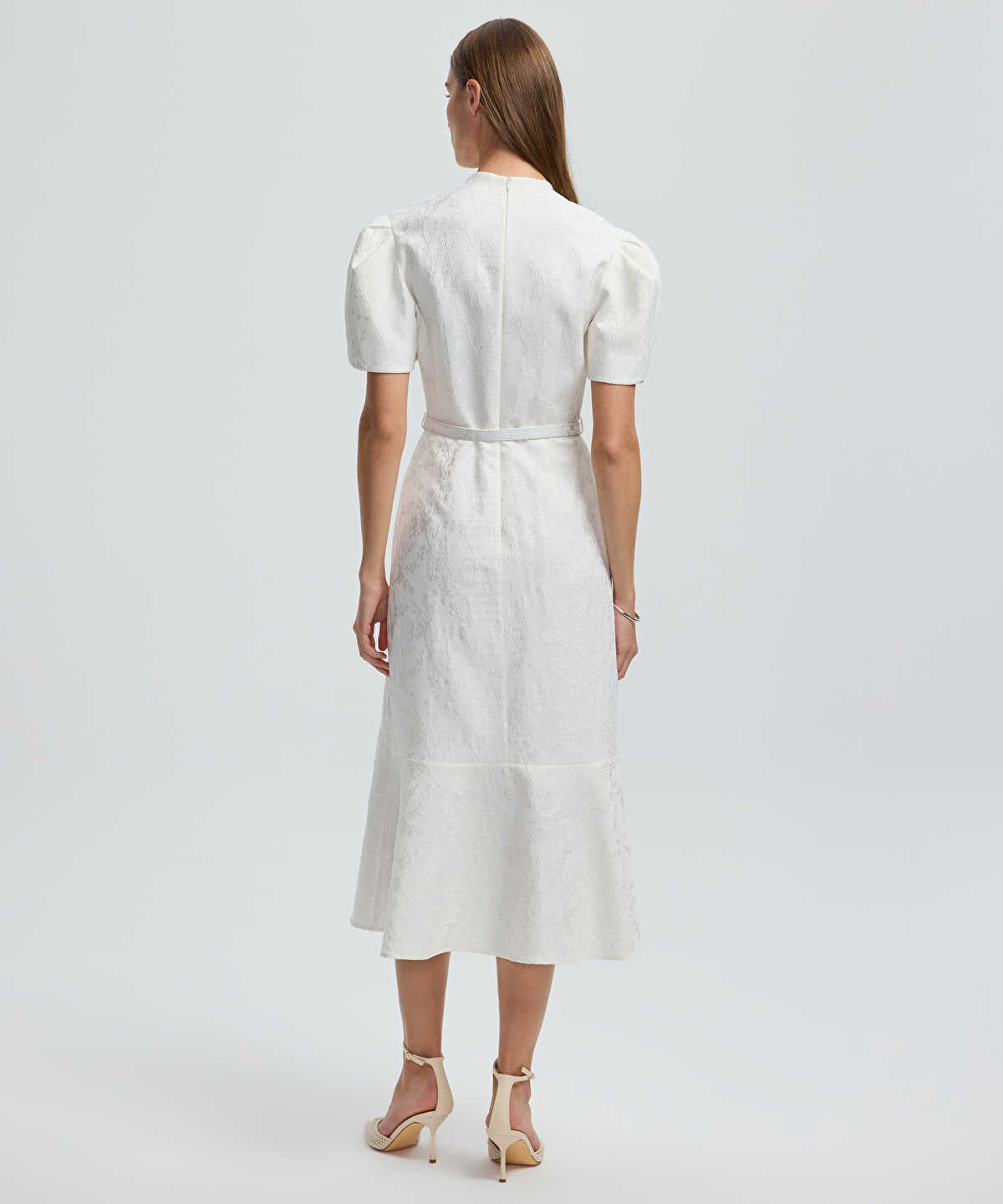V-Neck Jacquard Dress