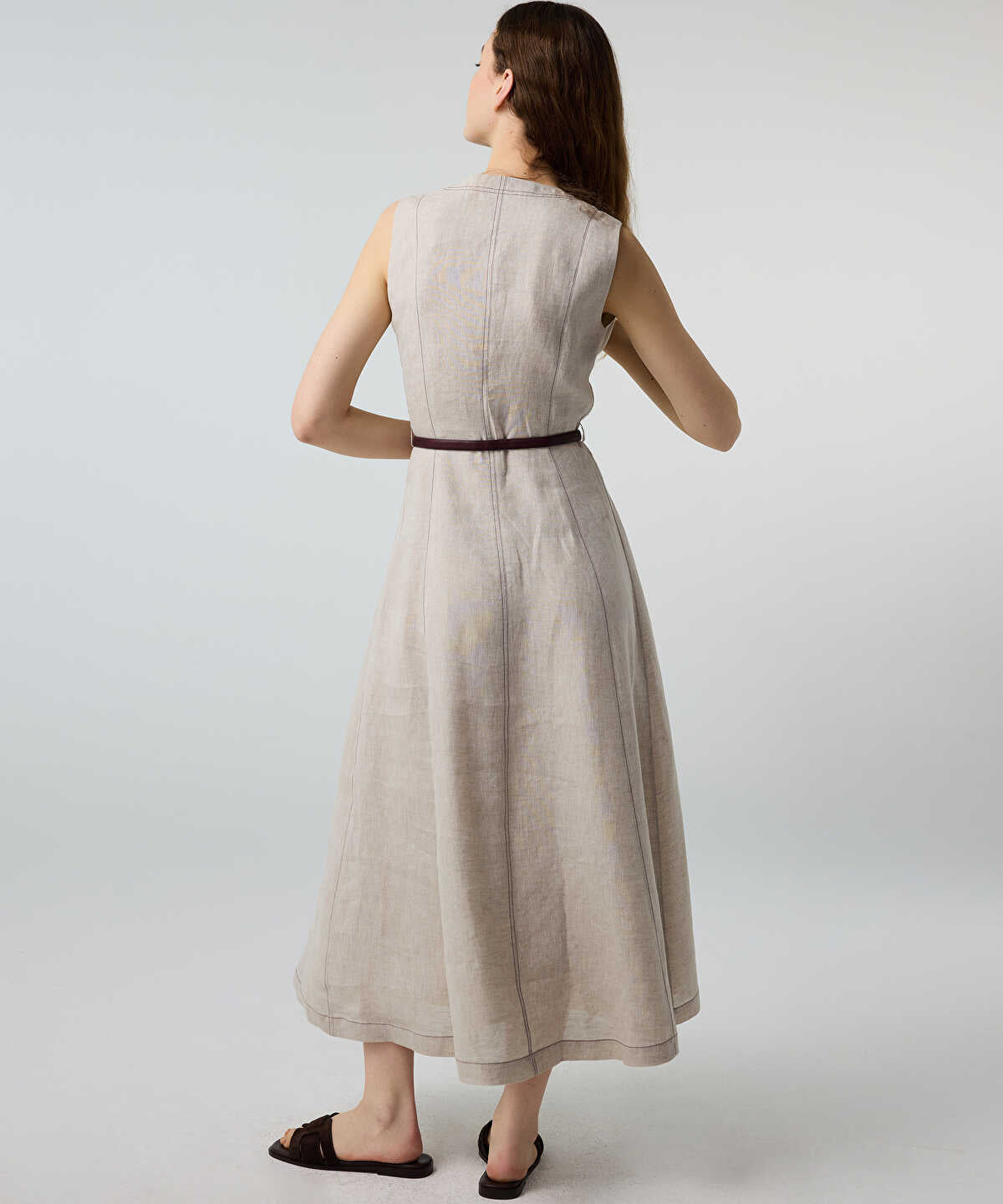 Belted Linen Dress