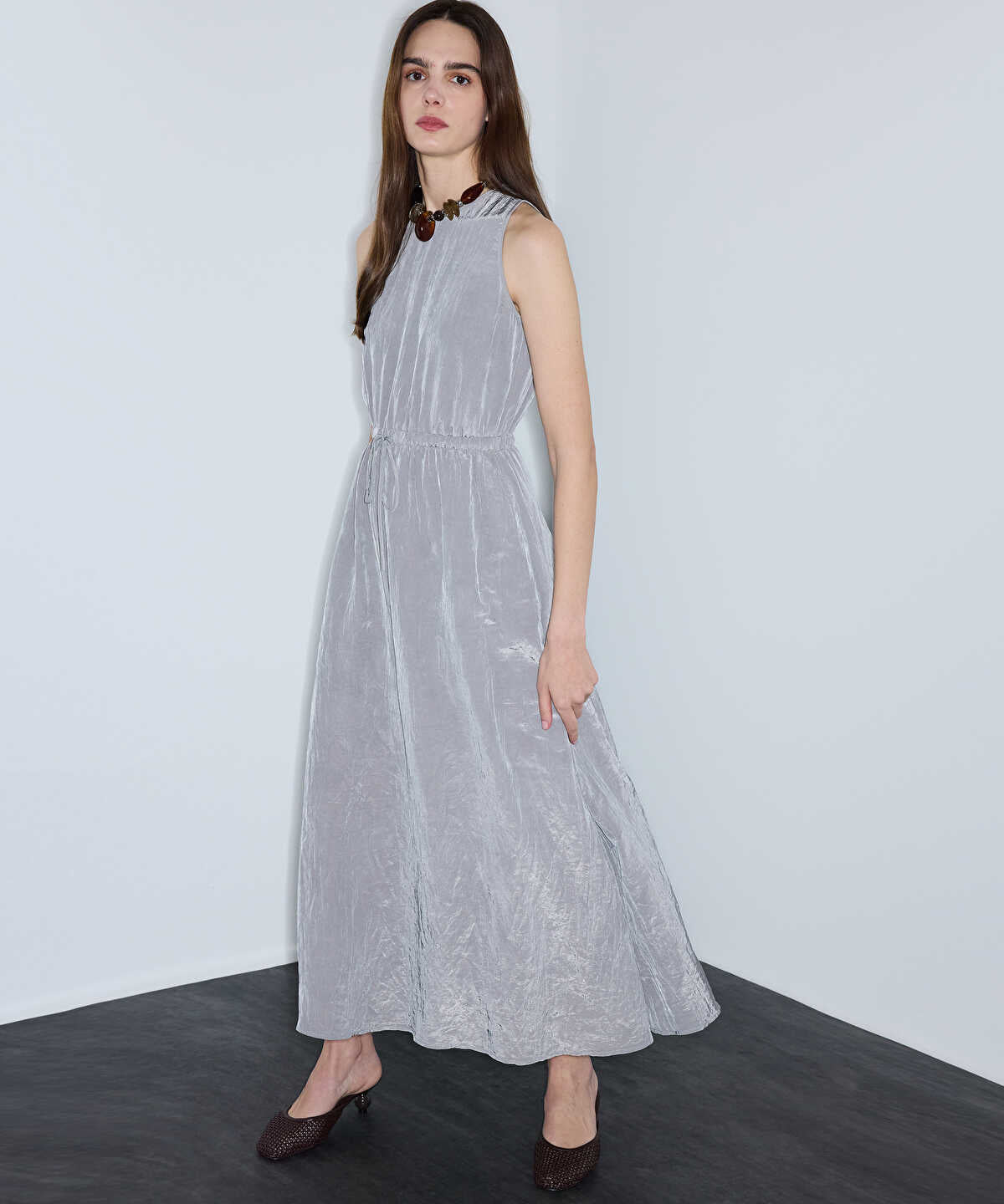 Crinkled-Texture Dress