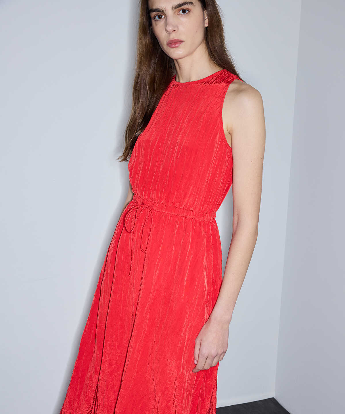 Crinkled-Texture Dress