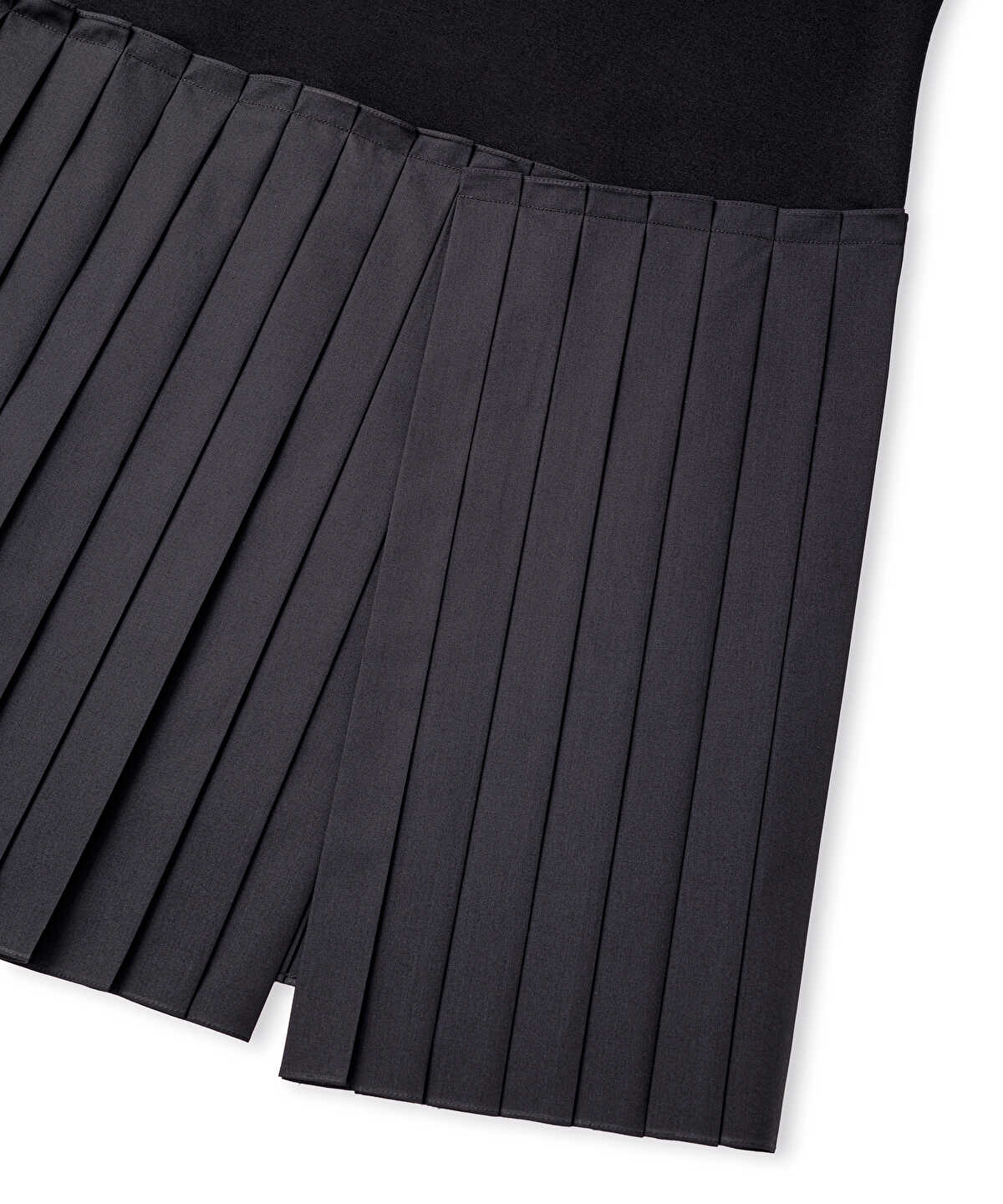 Pleated Mixed-Media Dress