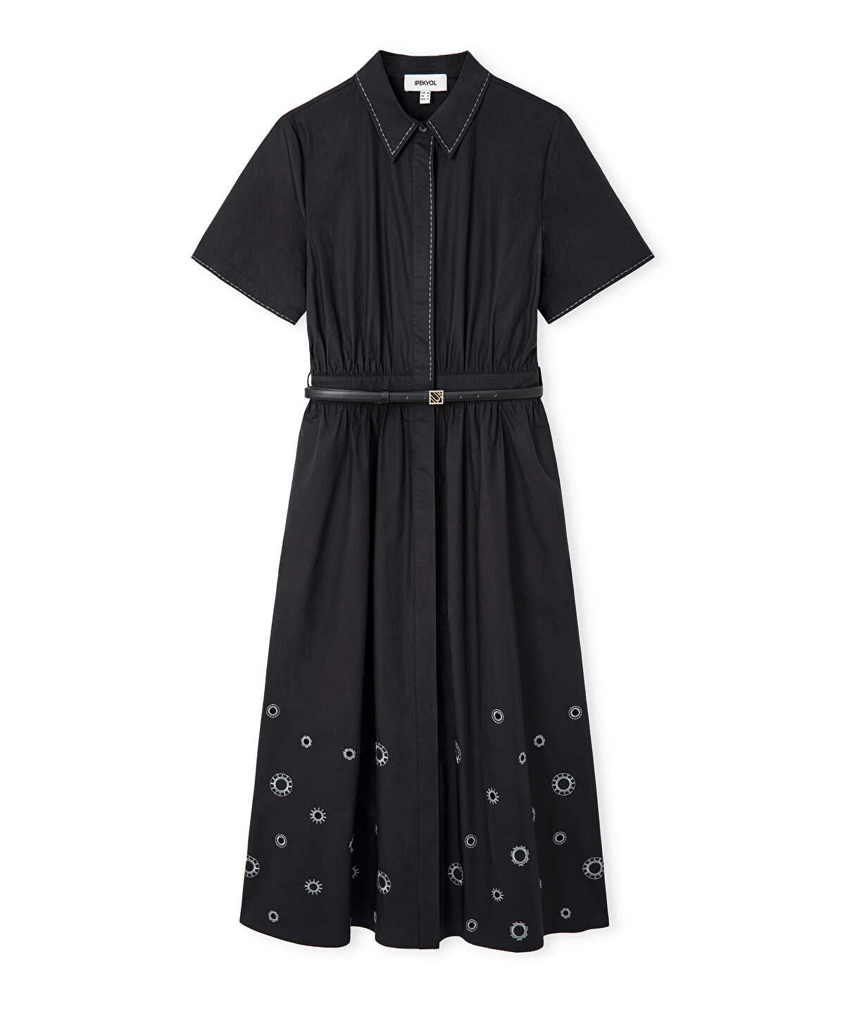 Embroidered Poplin Dress