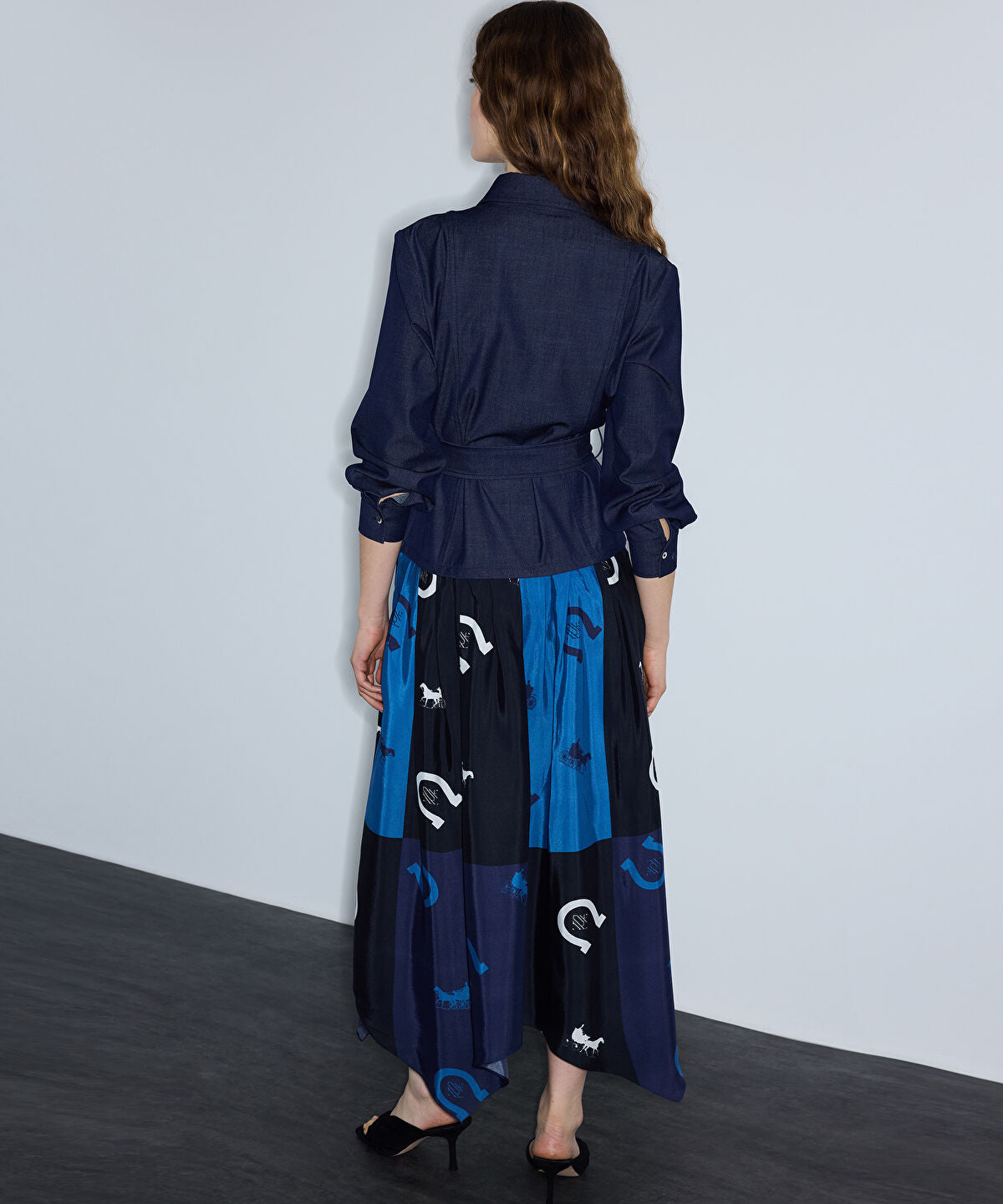 Layered-Effect Belted Dress