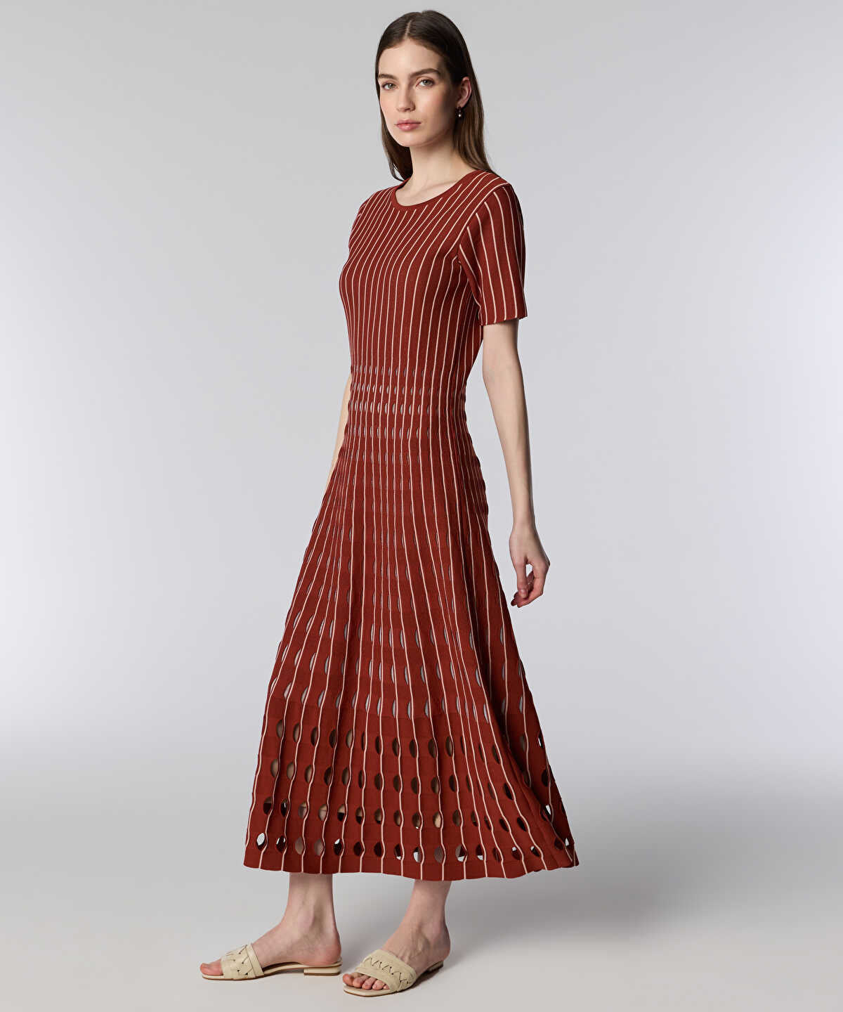 Cutout Knit Midi Dress