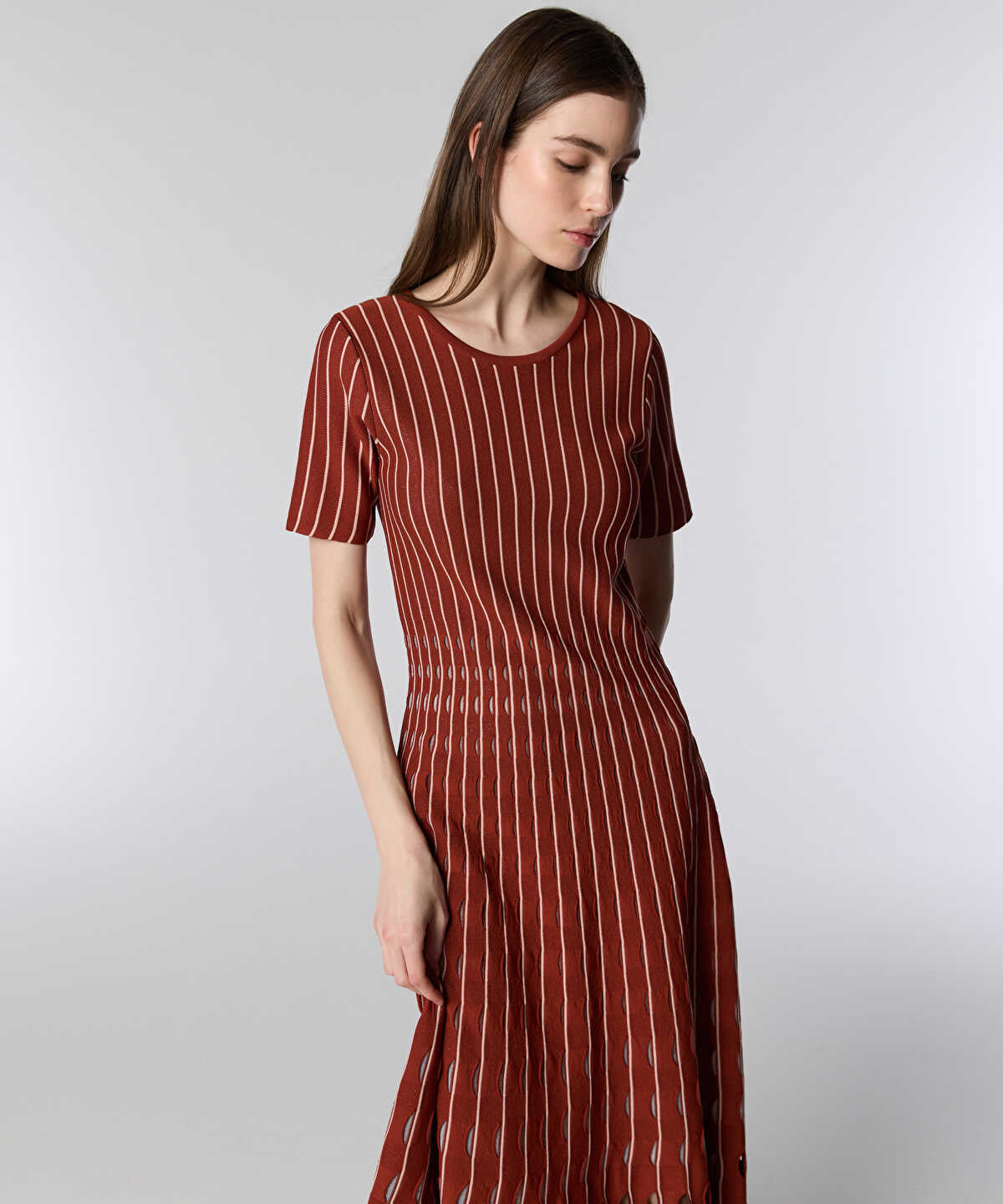 Cutout Knit Midi Dress