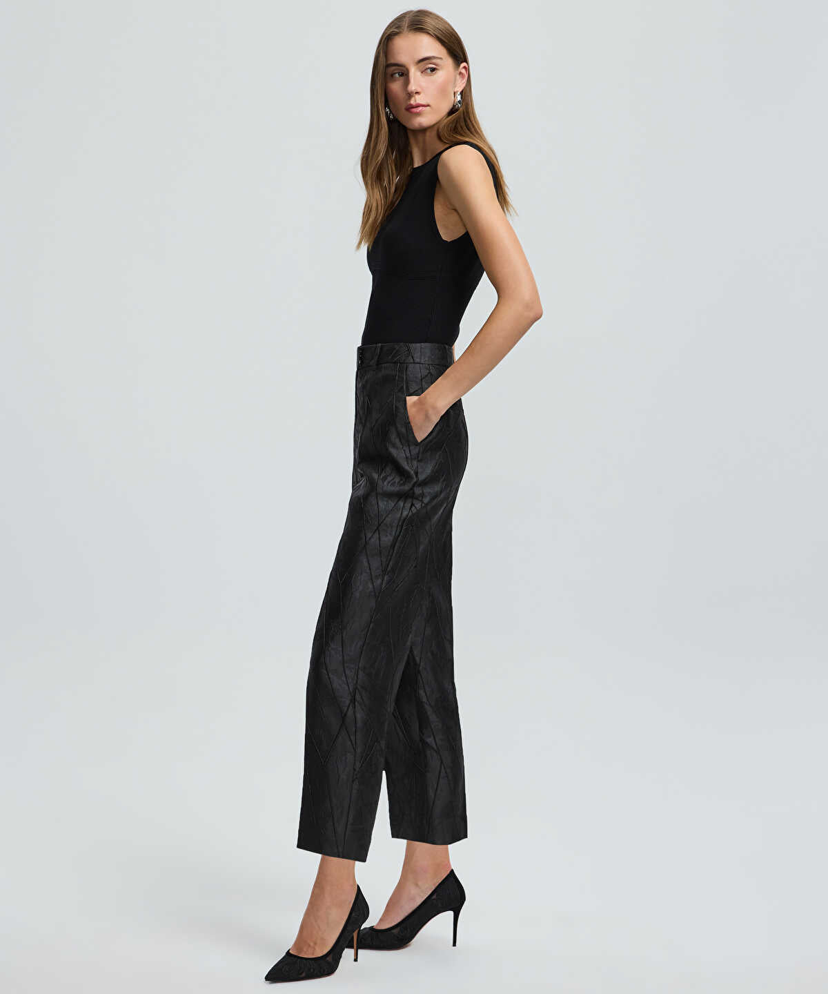 Jacquard Cigarette Trousers