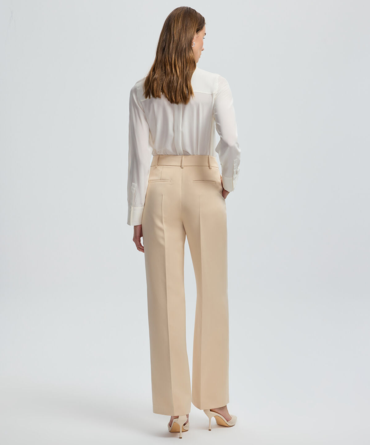 Pressed Crease Wide-Leg Trousers